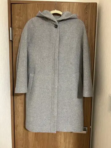 플라스테 울 드롭 숄더 후데트 코트