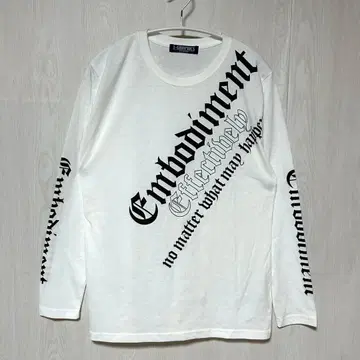 시크 스타일 y2k 그런지 헤이세이 영문 프린트 롱 T셔츠 화이트 M