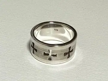 실버 925 크로스 모티브 반지 넓은 디자인