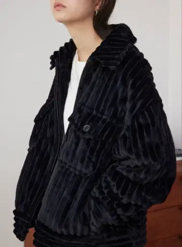 AZUL BY MOUSSY 인조 모피 CPO 블루종