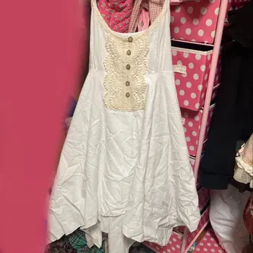 화이트 그런지 원피스