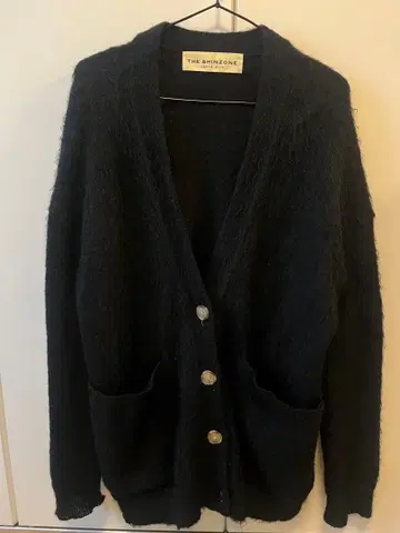 THE SHINZONE 블랙 모헤어 혼방 가디건