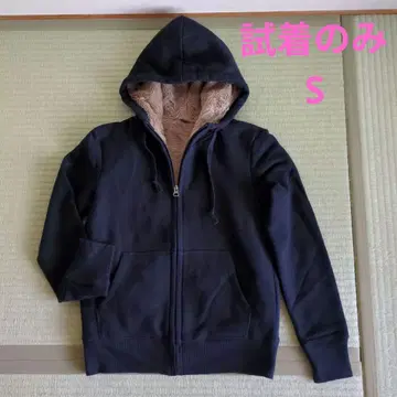 유니클로 보아 맨투맨 풀 집업 후드티 S 사이즈 네이비 시착만 한 상품