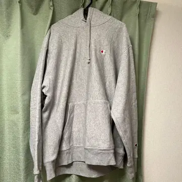 Champion 그레이 후드 부착 후드티