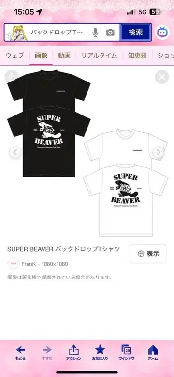 SUPER BEAVER 백드롭 T셔츠 XL
