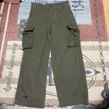 올리브 카고 팬츠 4 포켓