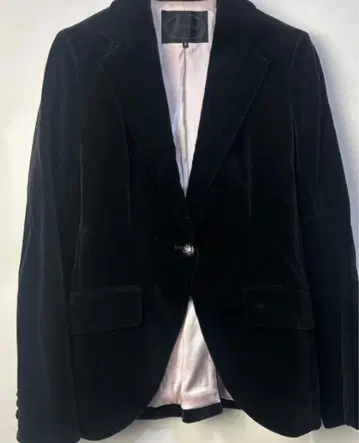 UNTITLED 블랙 벨벳 테일러드 자켓 사이즈 2