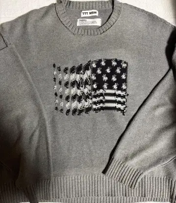 TTT MSW x DAIRIKU 성조기 콜라보 니트 그레이