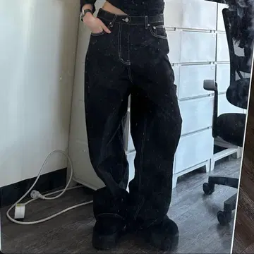 카시코 Embroied Nonfade Denim Pants Black | 브랜드 중고거래 플랫폼