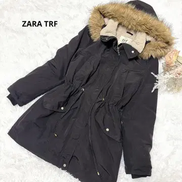 ZARA TRF 모즈 코트 퍼 안감 허리 라인 디자인 블랙