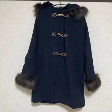 INGNI 네이비 퍼 후드 더플 코트