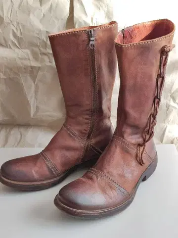 롱 부츠 사이드 모티브 26cm 이탈리아제 천연 가죽