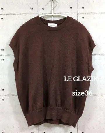 LE GLAZIK 라미 혼방 슬리브리스 니트탑 니트