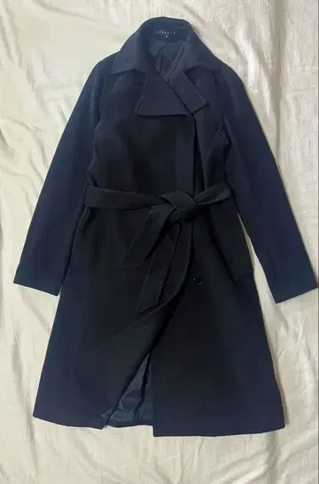 띠어리 캐시미어 100% 코트 벨트 포함 블랙 사이즈 2