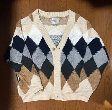 다이아몬드 패턴 니트 가디건