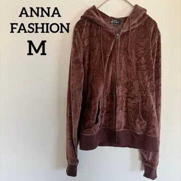 ANNA FASHION [ M ] 브라운 벨로아 후드티 브라운