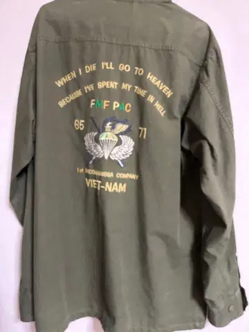 밀리터리 자켓 올리브 드라브 자수