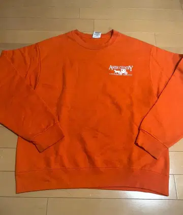 수입 구제 의류 속기모 로고 맨투맨 트레이닝복 오렌지