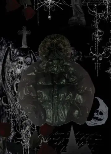 y2k archive 퍼 다운 자켓 헤이세이 시크 스타일 광택 그런지