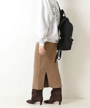 [ 새상품급 ] Spick & Span 리브 스커트 36 베이지