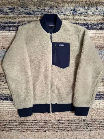 patagonia 플리스 자켓 S 베이지 네이비