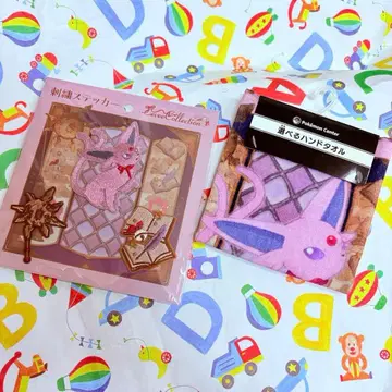 에브이 핸드 타월 자수 스티커 Eevee Collection