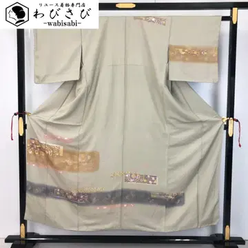 츠케사게 가로단 화문 무늬 금채 우라야나기색 K-5577