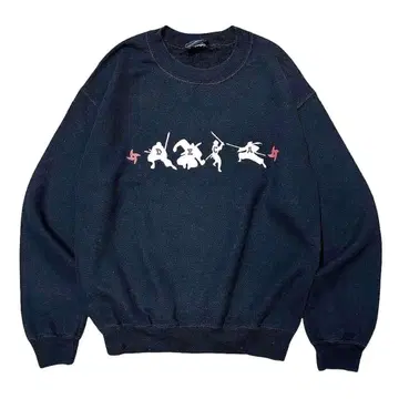 90s 빈티지 맨투맨 기업 로고 닌자 희귀 디자인 S