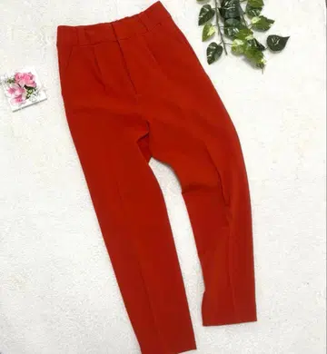 로리즈팜 (L) 하이웨스트 테이퍼드 팬츠 슬랙스 오렌지