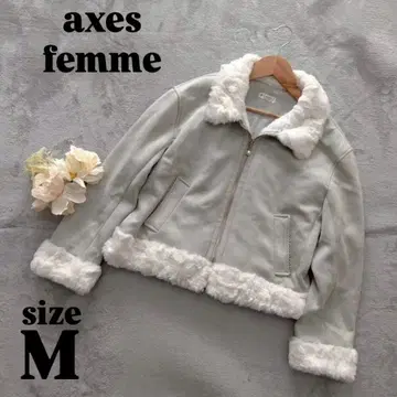 [ axes femme ] 엑시즈팜 ( M ) 퍼 부착 자켓 그레이