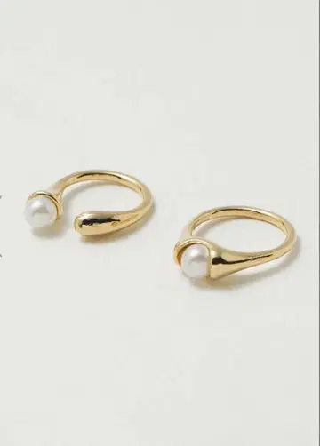 원 펄 모티브 2세트 반지