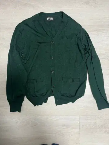 BEAMS 다크 그린 가디건 L 사이즈