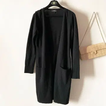 띠어리*캐시미어울 허리 쉐이프 가운 니트 가디건