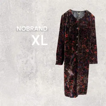 원피스 무릎 기장 레트로 벨벳 빈티지 패턴 어깨 패드 포함 빅 사이즈