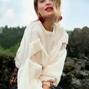 ZARA 자라 인조 모피 맨투맨