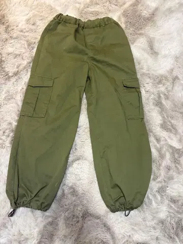 카고 팬츠 올리브색 허리밴딩