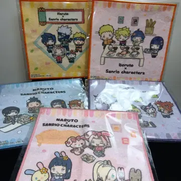 NARUTO BORUTO x SANRIO 미니 타월 5종 세트