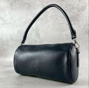 새상품급 HIROFU 히로프 핸드백 가죽백 주름 가죽 다크 네이비