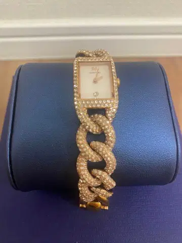 Swarovski 핑크 골드 체인 팔찌 시계