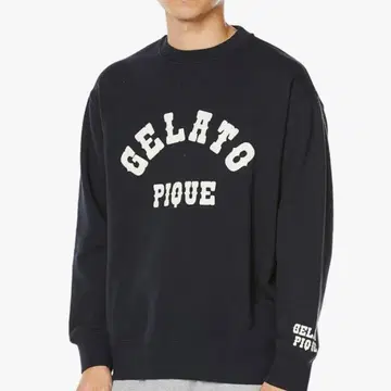 인기! 새상품 젤라또피케 옴므 속기모 칼리지 로고 풀오버 L 남성용