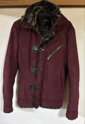 하이더웨이 버건디 퍼 자켓 사이즈 46 ( S )