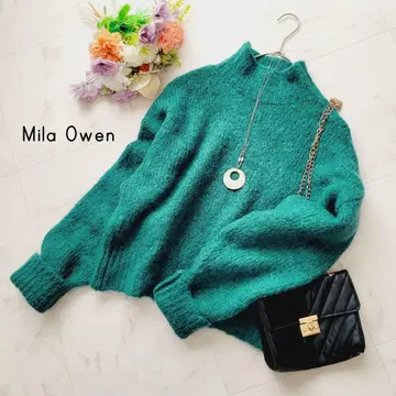 새상품급*미라 오웬*모헤어 니트탑*니트 풀오버*그린