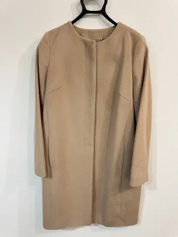 UNTITLED 노카라 롱 코트 캐시미어 혼방 카멜