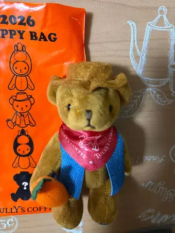 타리즈 2026 HAPPY BAG 간지 테디 베어 블루 카우보이