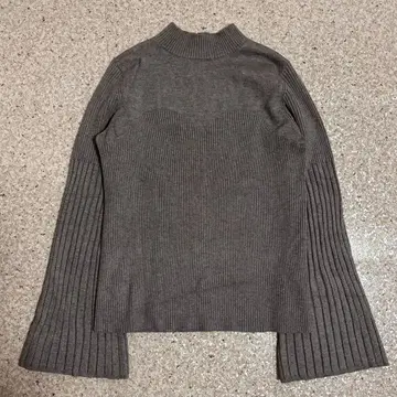 빈티지 리브 하이넥 스웨터 그레이