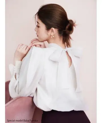 snidel 오간 시스루 블라우스