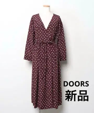 [ 미사용 새상품 ] 도트 카슈쿨 가운 원피스 긴팔 도어즈