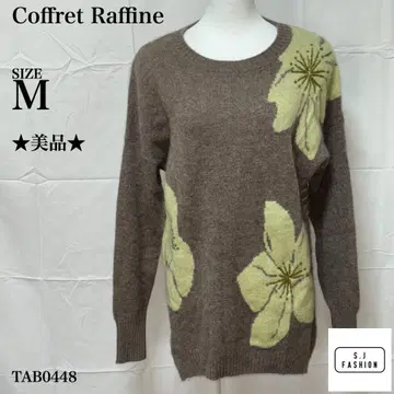 코프레라피네 꽃무늬 니트 스웨터 야크모 100% M 사이즈 그레이지