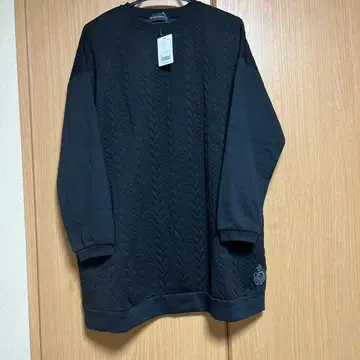 새상품 드럭 스토어즈 뜨개질 무늬 블랙 긴팔 트레이닝복