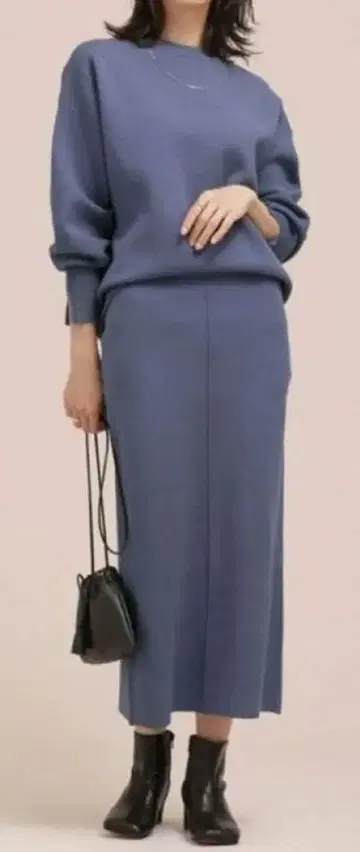 [ 나노유니버스 ] 니트 스커트 셋업 블루